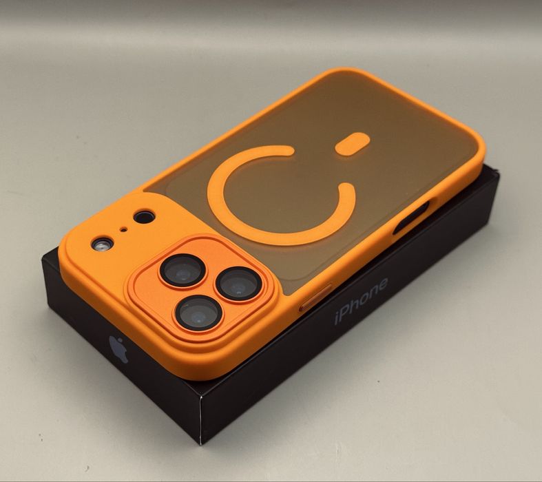 Матовый чехол iPhone 17 Pro Blue MagSafe, 17 Pro Black, Orange, Silver