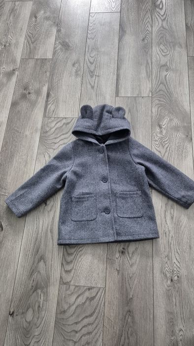 Płaszcz chłopięcy z uszami sinsay 92 szary popielaty przejściowy