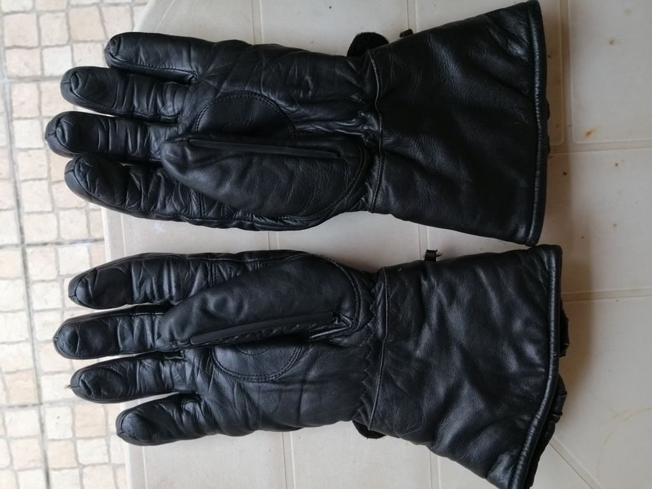 Luvas motard em pele