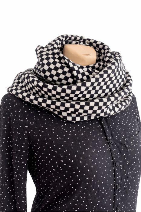 Szal, komin szaro czarny