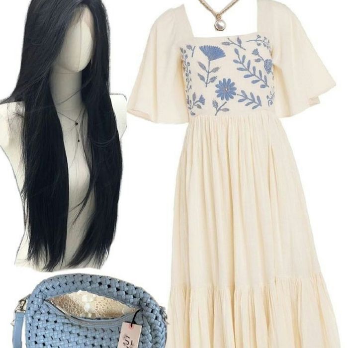 Шикарне, довге, плаття, сукня, довге, вишите