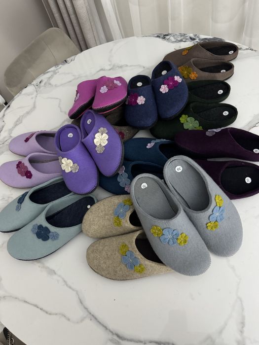 Домашні тапки з натурального войлока, власного виробництва.