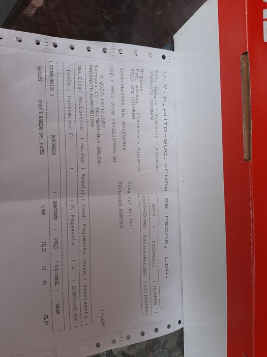 Direcao de opel  em embalagem