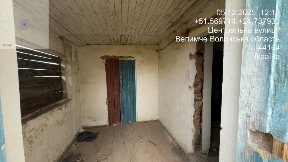 Одноповерхова будівля S= 64,3 м2. 0.1 га, Велимче, вул Центральна 141А