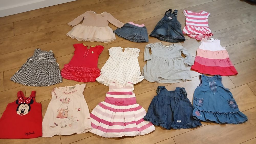 Mega paka ubrań dla dziewczynki H&M Zara Next k. 60 szt roz 0-24