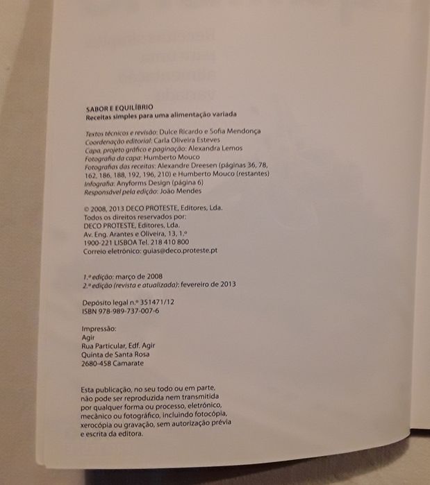 Livro: Sabor e equilíbrio, Deco Proteste