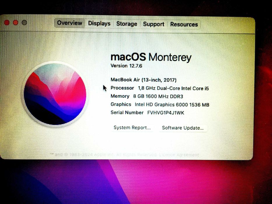 MacBook Air 13” (2017) – 128GB – funciona bem