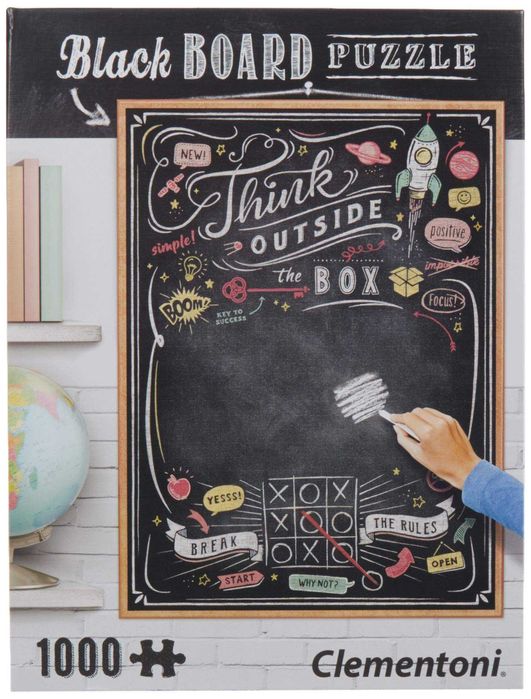 Puzzle Clementoni 1000 Black Board Think Outside the BOX KOMPLETNE!