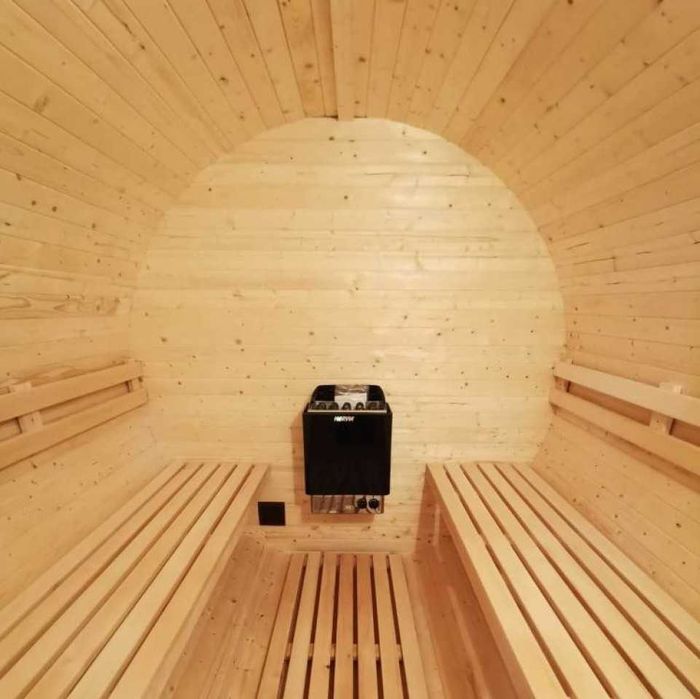 Sauna ogrodowa z przeszkleniem przedniej ściany / Raty 0%