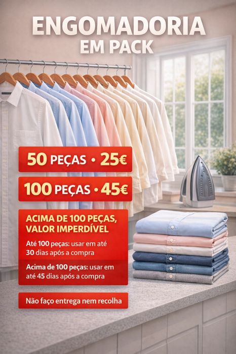 Engomadoria em Pack | 50 peças 25€ | 100 peças 45€