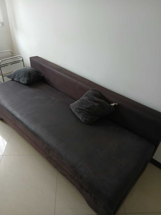Sofa Łóżka Tapczan Łóżko - w stanie bardzo dobrym szary rozkładany