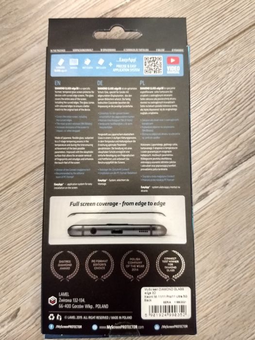 PROMOCJA Szkło folia MyScreen DIAMOND GLASS edge3D do Xiaomi Mi 11/ Mi 11 Pro