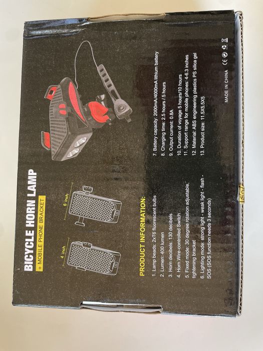 Lampa do roweru z uchwytem na telefon- nowa
