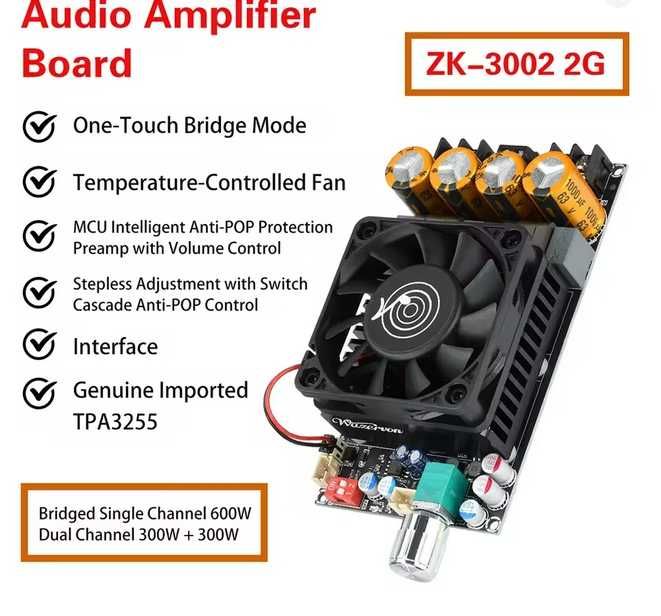 Пiдсилювач Hi-Fi класу D ZK-3002 2G: 1 800 грн. - Усилители и
