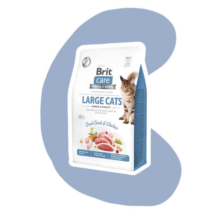 Brit Care Cat Large Cats Power&Vitality Fresh Duck&Chicken 400g Kaczka Kurczak dla dorosłych, dużych kotów