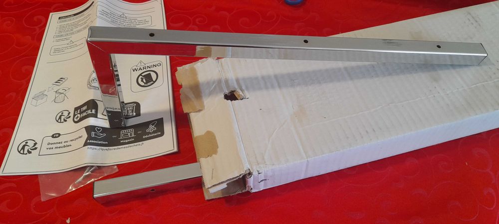 Conjunto de 2 suportes de parede para tampo de lavatório (cromado)