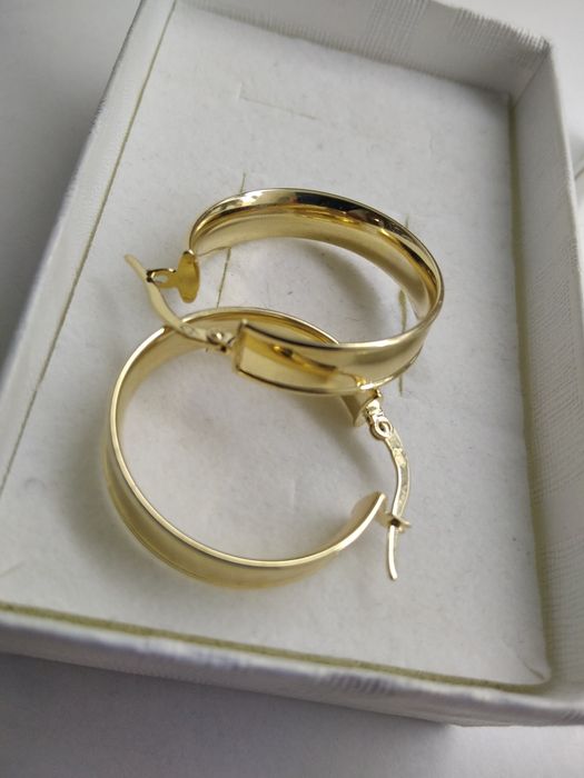 Piękne złote kolczyki koła złoto 585 średnica 2,5 cm  970