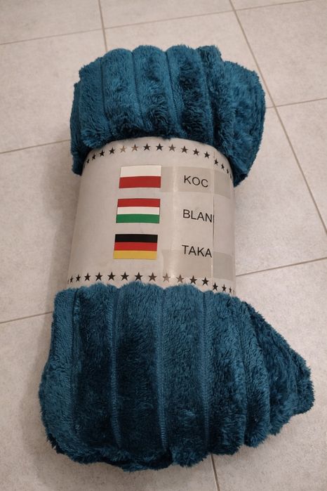 Morski koc ciepły pled nowy na kanapę sofę do przykrycia 160x200 cm