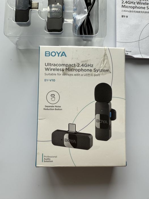 Mini Mikrofon Bezprzewodowy BOYA BY-V10 Zasięg 50m USB-C Android iOS
