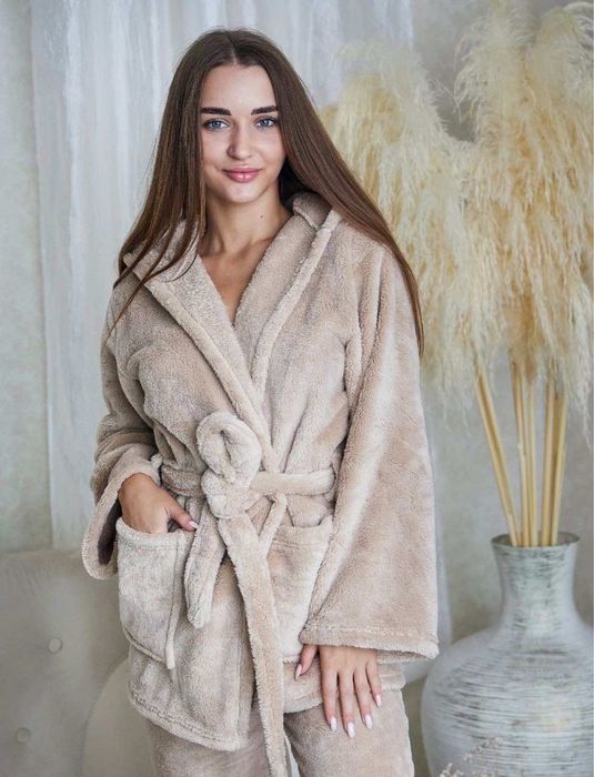 Теплий домашній костюм. Халат та штани