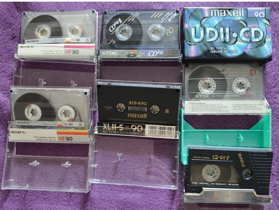 Кассеты Maxell UDll -CD90 TDK CDing- ll TDK D90 Maxell XLll-S Sony HF