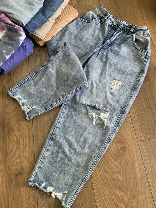 Джинси на дівчинку 146, широкі Мом варьонки