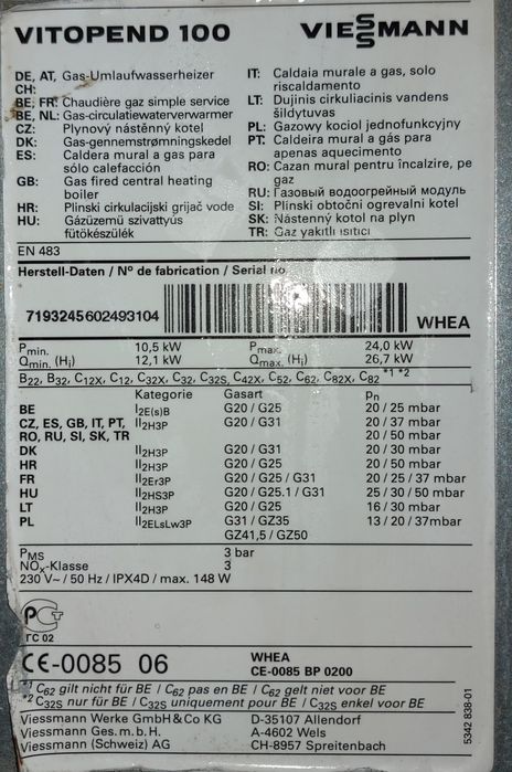 Piec gazowy Roca Nora