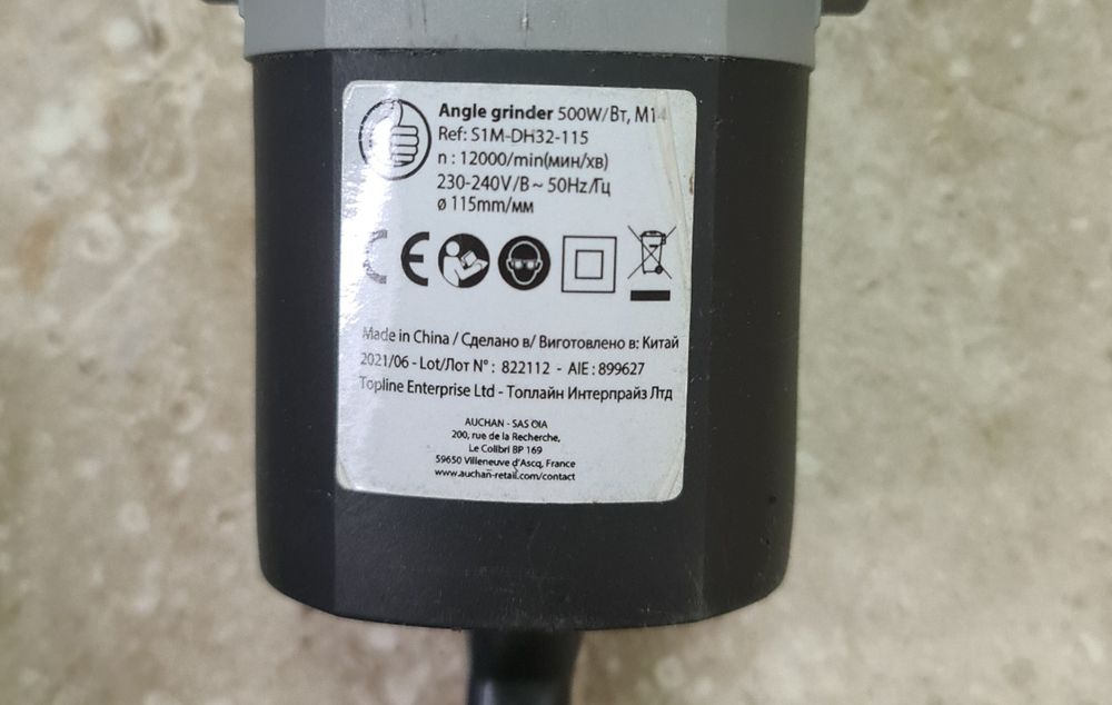 Rebarbadora angular 500W+punho auxiliar+2 discos+chave original