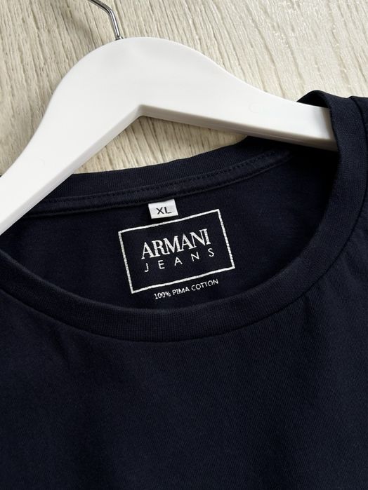Emporio Armani 7 Center Logo Tee Shirts Navy Blue Футболка оригінал оригинал опт