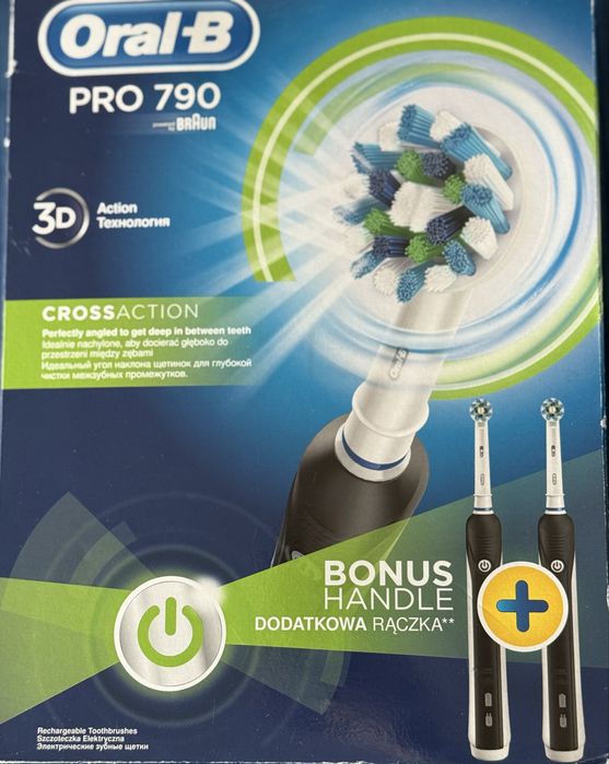 Nowa szczoteczka elektryczna Oral-B Pro 790 - 2 rączki + 14 końcówek