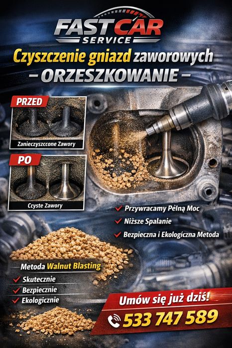 Czyszczenie gniazd zaworowych - orzeszkowanie