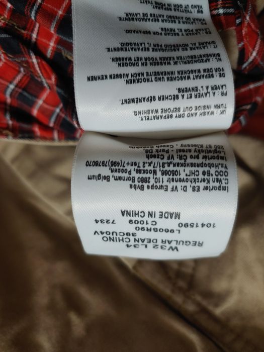 Lee spodnie chinosy Slim W32 L34 100% bawełna gruby splot męskie beż