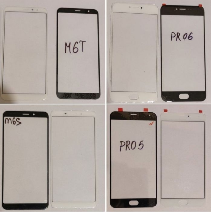 Meizu сенсорное стекло, тачскрин, стекло для ремонта не бронь. Разные модели