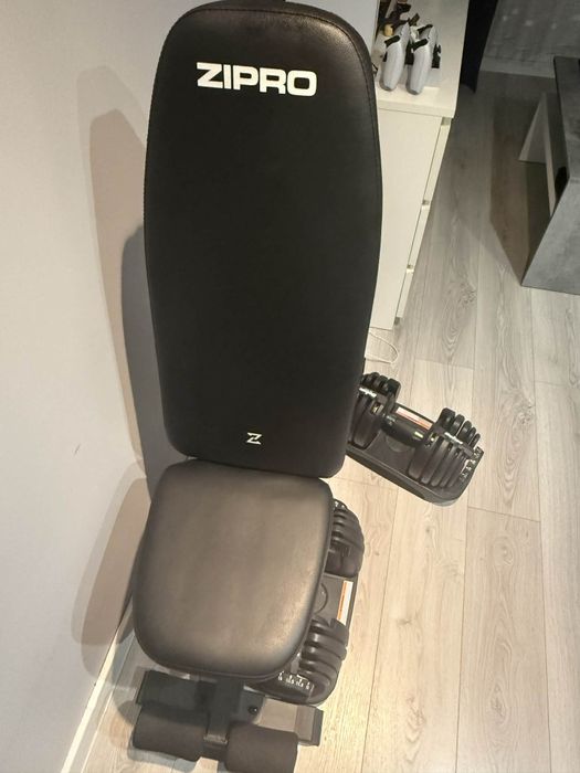 Ławeczka treningowa + hantle regulowane