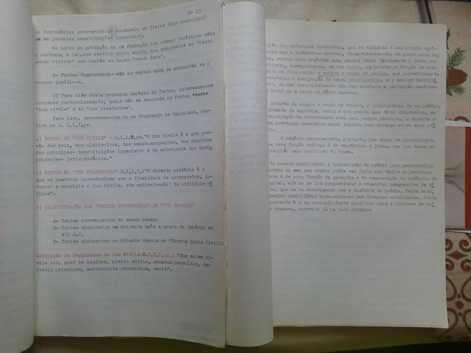 Resumos dactilografados de Direito Romano