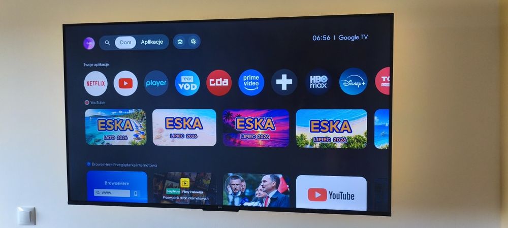 Android Google TV TCL 55" 4K UHD 55V6B