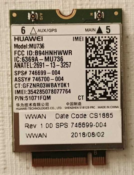 Модем 3G Huawei MU736 3G/HSPA+ /4G CAT3 Huawei ME906E 704031-001