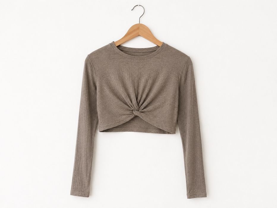 Crop top z wiązaniem XL Shein