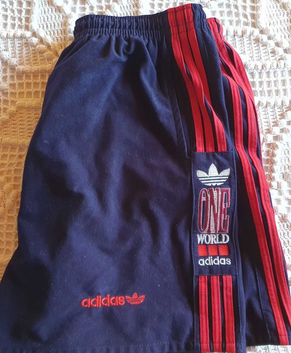 Calções Adidas One World, vintage, tamanho "L" / "XL