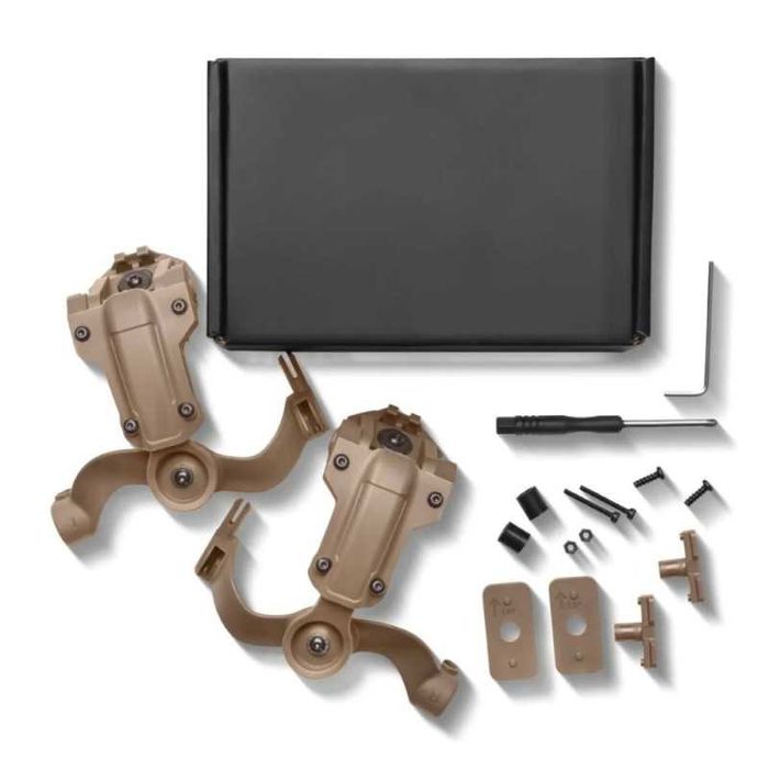 Крепление адаптер "Чебурашка" для активных наушников на шлем. Койот.