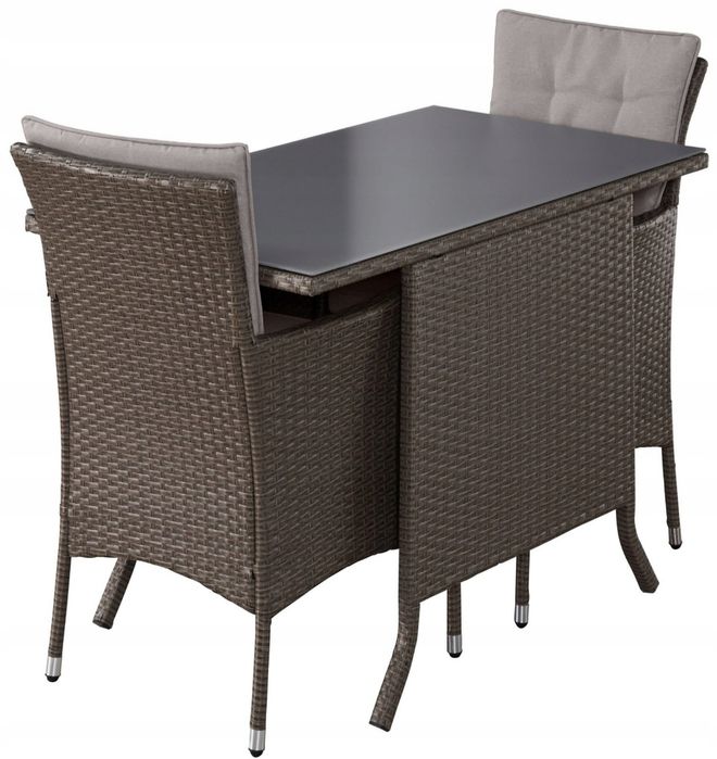 meble ogrodowe stół + 2 krzesła technotarran MILAN Konifera