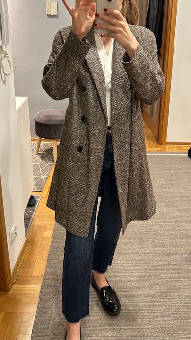 Płaszcz massimo dutti oversize brązowy uniwersalny