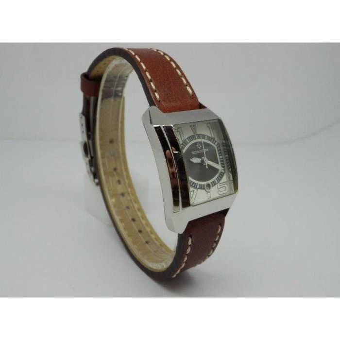 Relógio Spazio 24 L4D030 original como novo caixa aço bracelete pele