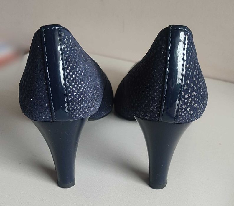 Lasocki granatowe czółenka 37 dł wkładki 23,5