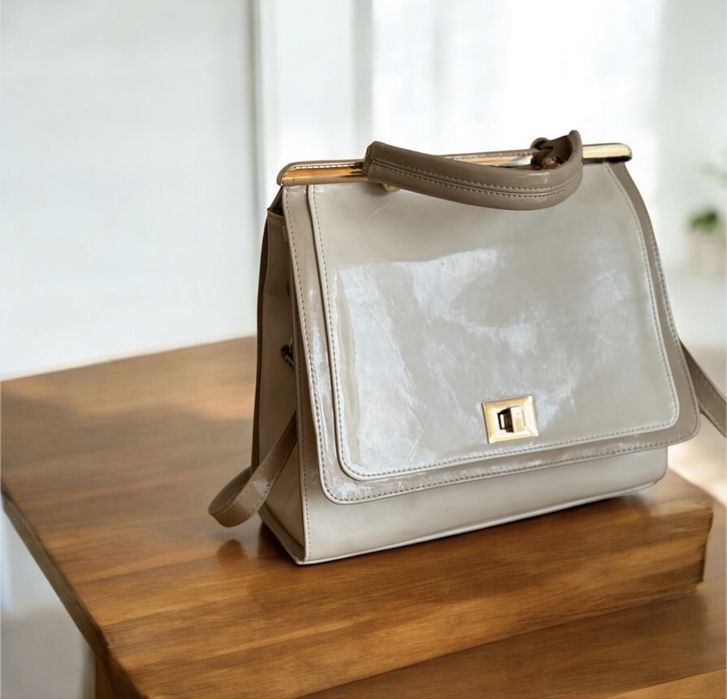 Torebka damska torba wegańska skóra nowa elegancka beżowa kremowa