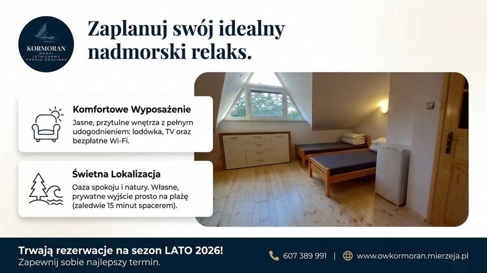 Domki Letniskowe i Pokoje Gościnne nad morzem. Mierzeja Wiślana
