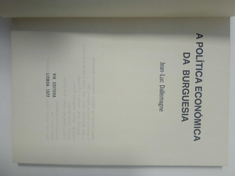 A política económica da Burguesia, de J. L. Dallemagne