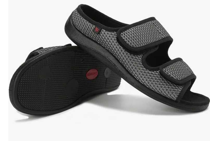 Nowe męskie kapcie sandały zdrowotne Lesvago r. 46 Regulacja na rzepy