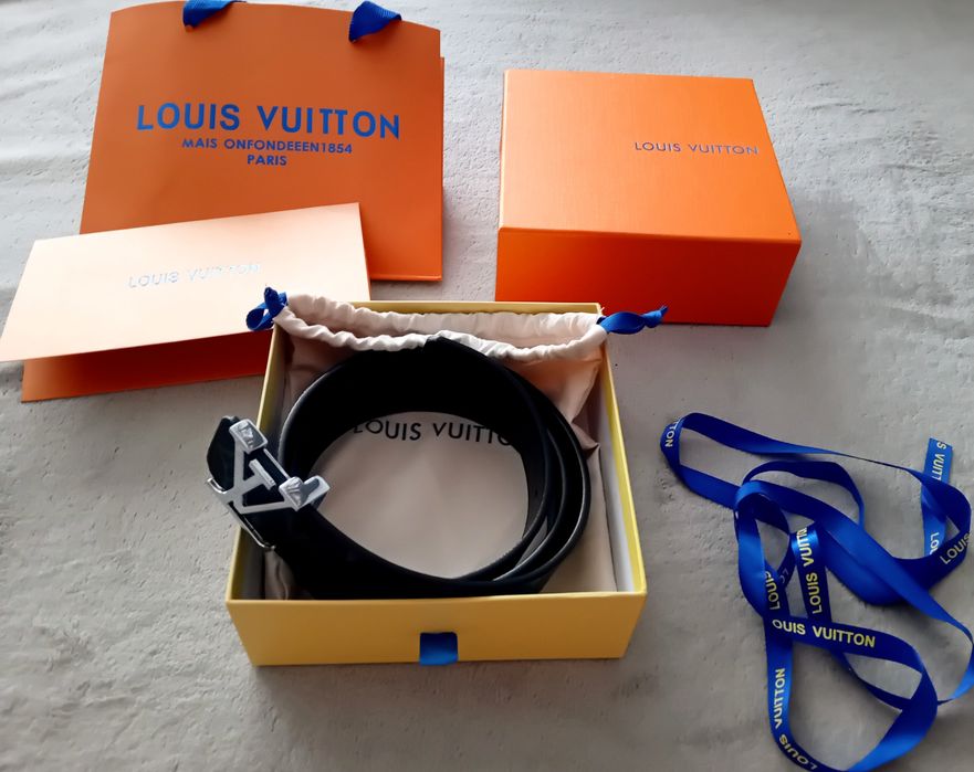 Czarny pasek Louis Vuitton 105cm długości