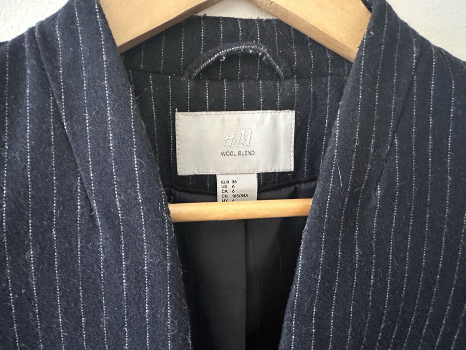 Casaco azul pinstripes 50% lã